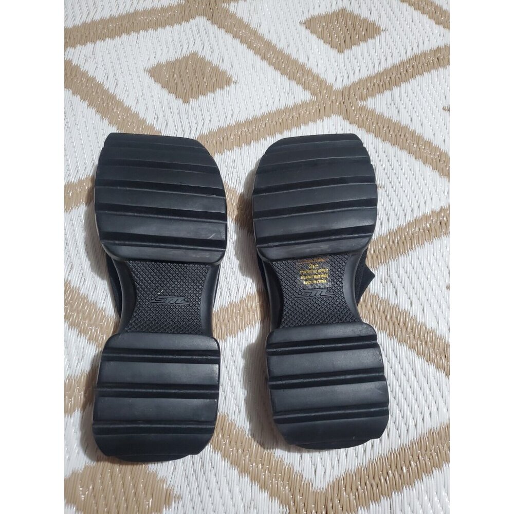 Vintage STEVE MADDEN Y2K 90's Chunky Platform Black  Sandals Slides SZ 9.5 - Picture 5 of 9